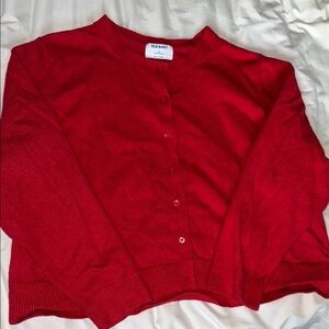 Old Navy Red Cardigan Sweater Classic Knit